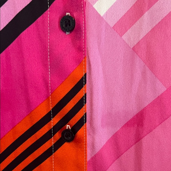 Karl Lagerfeld Pink and Orange Geometric Blouse - only worn once! - Picture 6 of 7
